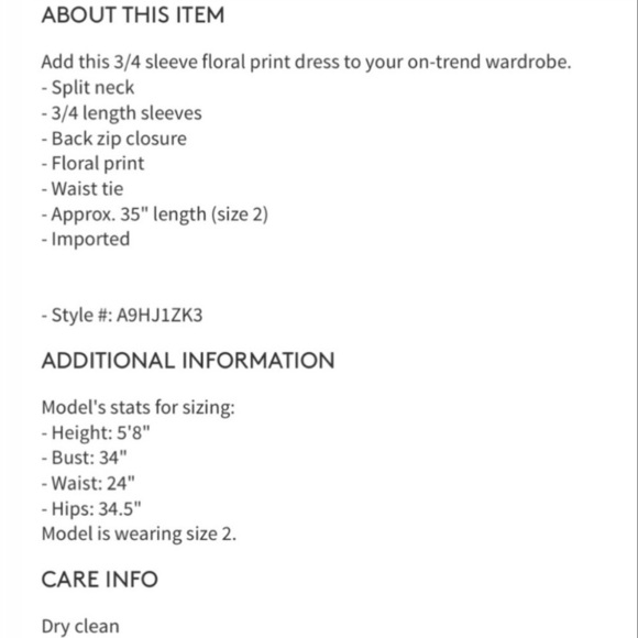 Tommy Hilfiger 3/4 Sleeve Floral Waist Tie Dress - Picture 3 of 11